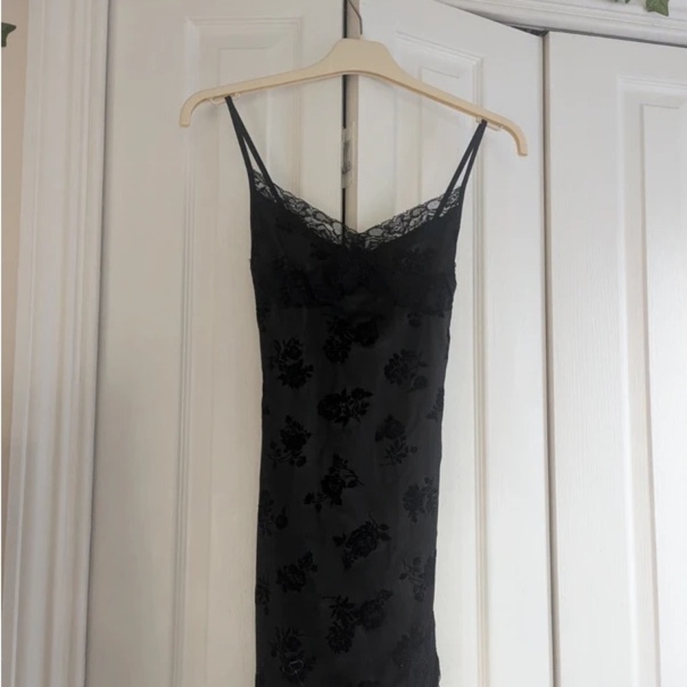 Motel Rocks Black Floral Lace Mini Dress